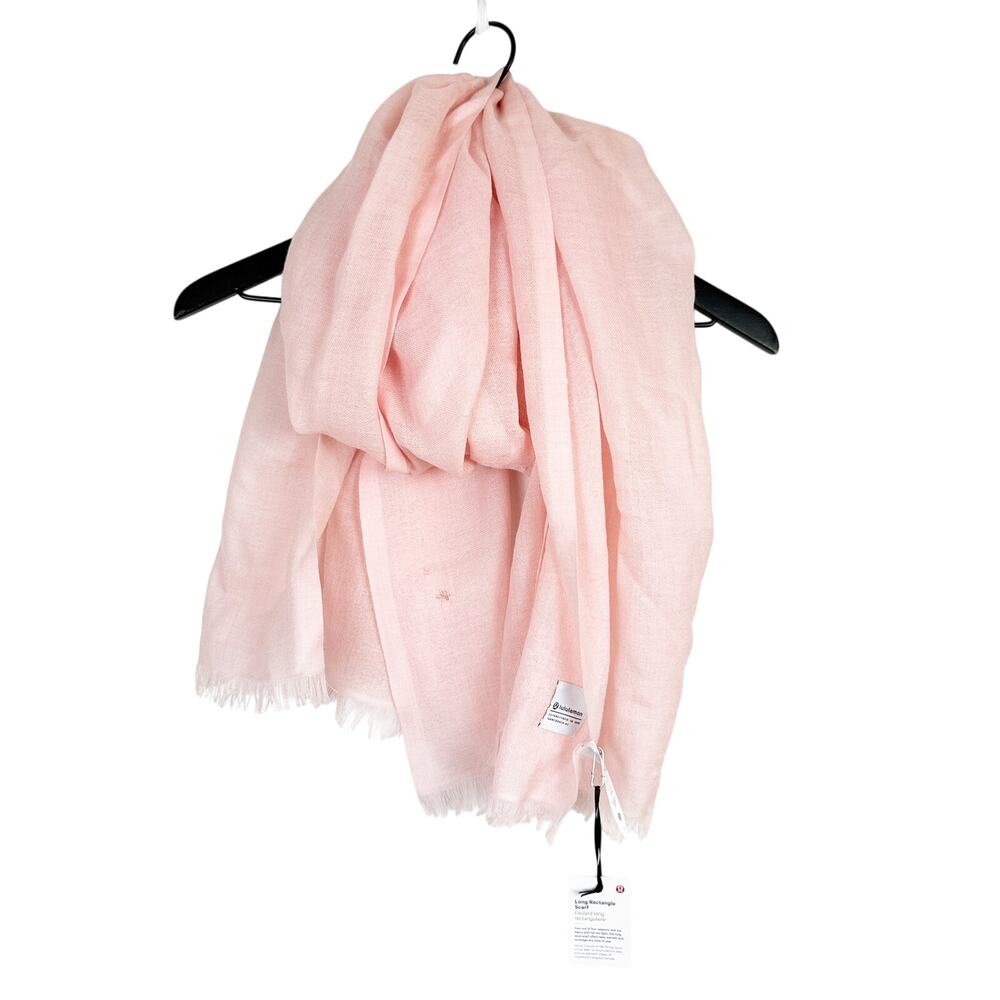 New Lululemon Long Rectangle Scarf in Hyper Highlight Pink 100% Wool - One Size